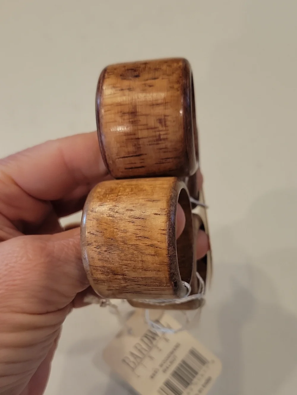New Bardwell Linen Walnut Napkin Rings